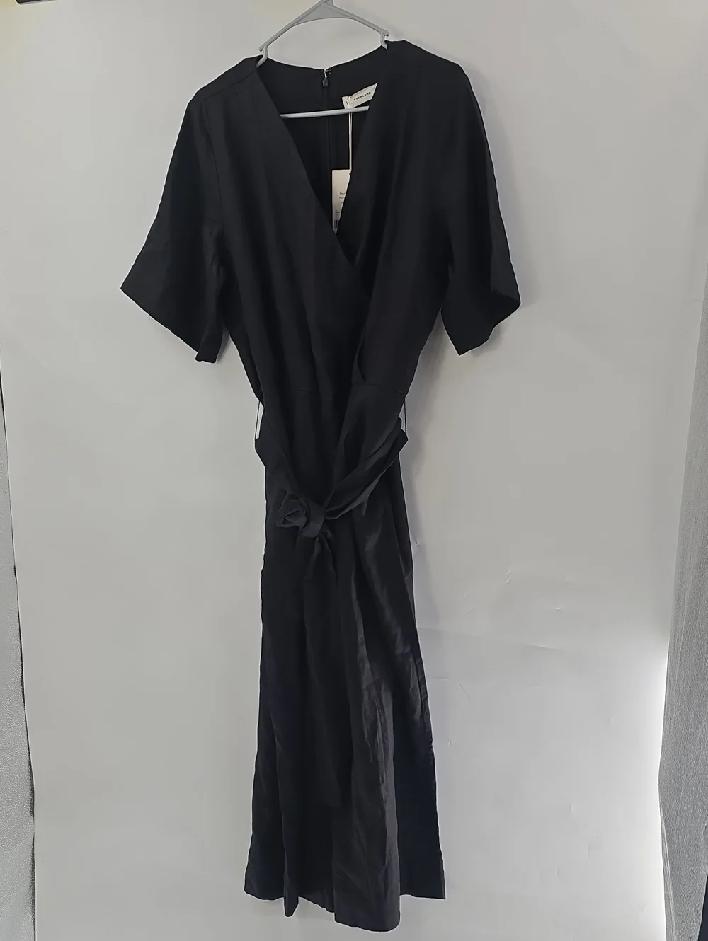 Everlane Black Linen Wide Leg Jumpsuit